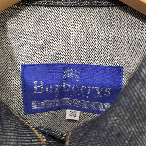 バーバリーブルーレーベル BURBERRY BLUE LABEL 濃紺 袖裏ノバチェック 3rd デニムジャケット レディース EUR:38