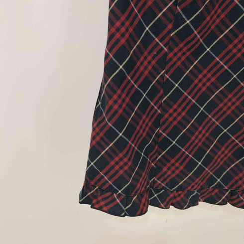 バーバリーブルーレーベル BURBERRY BLUE LABEL ホース刺繍 フリル ノバチェック ノースリーブ レディース JPN:36
