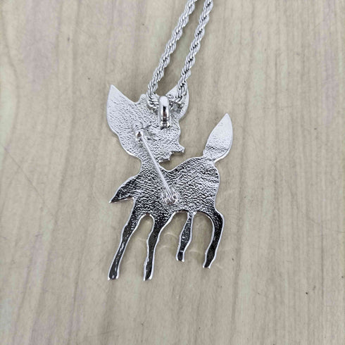 TNTNTUTU Deer Cartoon Long Necklace domestic レディース