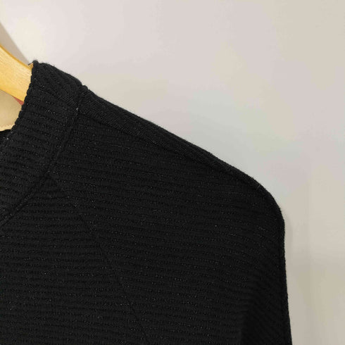 バーバリーブルーレーベル BURBERRY BLUE LABEL コットン ホース刺繍 ノバチェック切替 袖フリル カーディガン レディース EUR:38