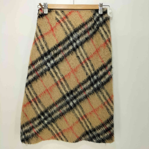 バーバリーブルーレーベル BURBERRY BLUE LABEL ノバチェック シャギー ウール タイトスカート レディース EUR:38