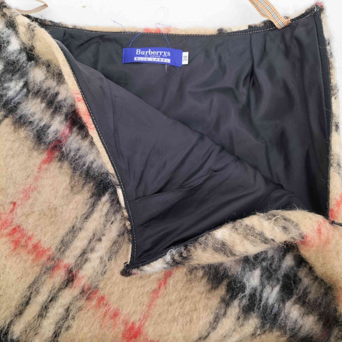 バーバリーブルーレーベル BURBERRY BLUE LABEL ノバチェック シャギー ウール タイトスカート レディース EUR:38