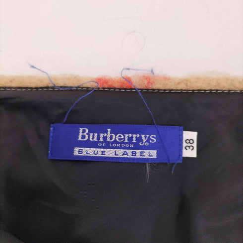 バーバリーブルーレーベル BURBERRY BLUE LABEL ノバチェック シャギー ウール タイトスカート レディース EUR:38