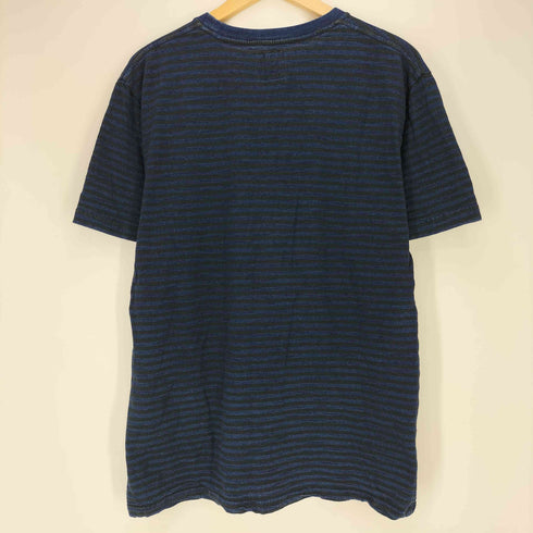 ブルーブルー BLUE BLUE インディゴ染 ボーダー クルーネック S/S Tシャツ メンズ JPN:L