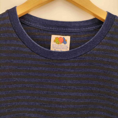 ブルーブルー BLUE BLUE インディゴ染 ボーダー クルーネック S/S Tシャツ メンズ JPN:L