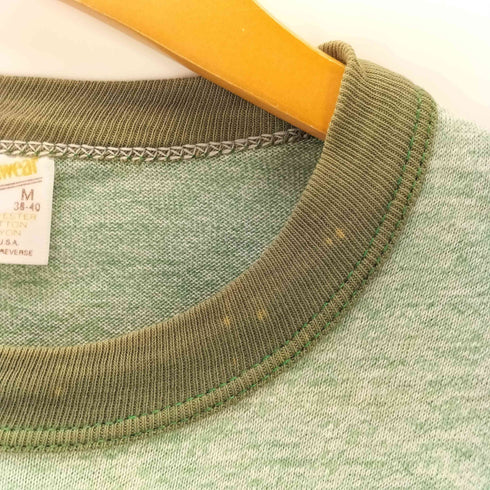 sportwear 70-80S ボディ OLD USA製 プリント S/S レーヨン混 リンガー Tシャツ 霜降り 裾袖シングル 1983 VINTAGE ヴィンテージ メンズ import:M