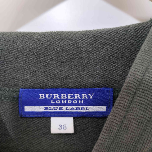 バーバリーブルーレーベル BURBERRY BLUE LABEL コットン ホース刺繍 フレンチテリー ジップアップパーカー レディース EUR:38