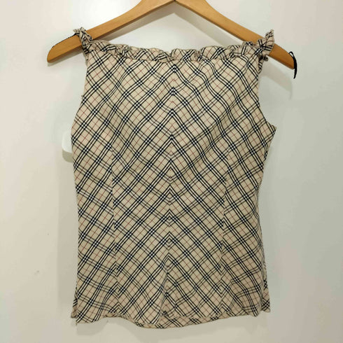 バーバリーブルーレーベル BURBERRY BLUE LABEL ノバチェック フリル キャミソール レディース JPN:36