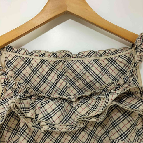 バーバリーブルーレーベル BURBERRY BLUE LABEL ノバチェック フリル キャミソール レディース JPN:36