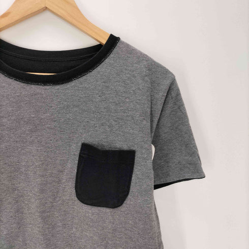80-90S ボディ OLD 無地 ブランク ダブルフェイス バイカラー リバーシブル S/S ポケット Tシャツ メンズ