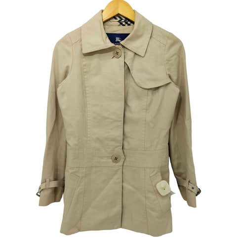 バーバリーブルーレーベル BURBERRY BLUE LABEL キャンバス ステンカラー ショートコート レディース EUR:38