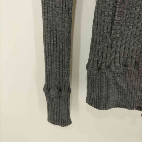 バーバリーブルーレーベル BURBERRY BLUE LABEL Y2K ウール ホース刺繍 ダブルジップ リブニット ジップアップパーカー レディース EUR:38