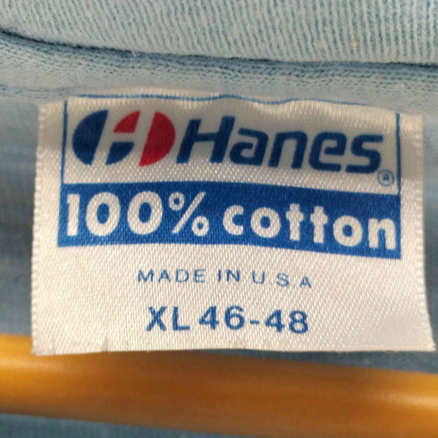 ヘインズ Hanes 80S ボディ OLD USA製 プリント S/S ボックス Tシャツ 裾袖シングル 短丈 1908-1984 レディース import:XL
