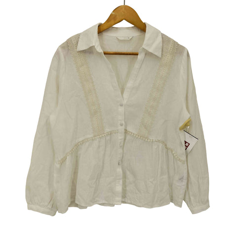 ザラ ZARA フリルペプラムシャツ ブラウス レディース import:S