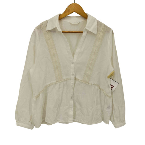 ザラ ZARA フリルペプラムシャツ ブラウス レディース import:S