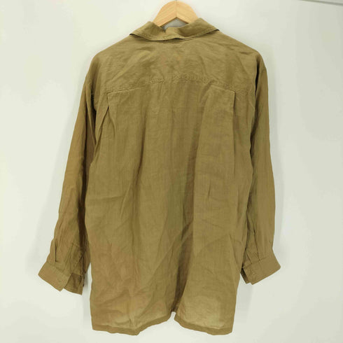 イッセイミヤケ ISSEY MIYAKE 70S OLD 丸文字タグ 初期 麻 リネン 100% L/S 開襟 オープンカラー シャツ archive アーカイブ メンズ JPN:M