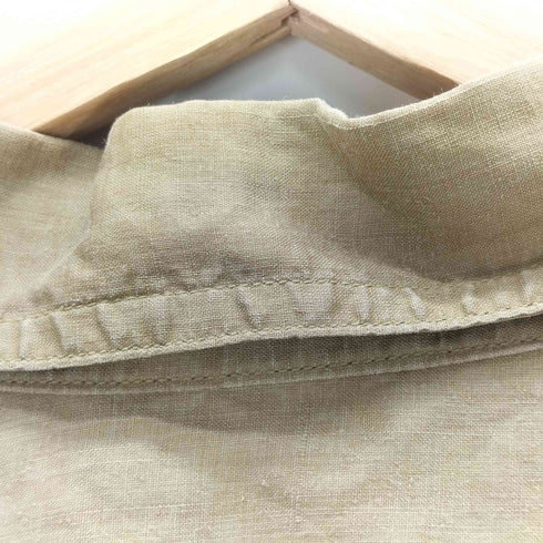 イッセイミヤケ ISSEY MIYAKE 70S OLD 丸文字タグ 初期 麻 リネン 100% L/S 開襟 オープンカラー シャツ archive アーカイブ メンズ JPN:M