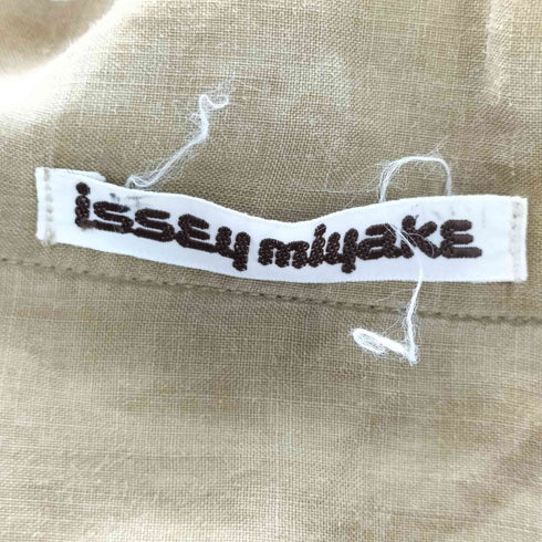 イッセイミヤケ ISSEY MIYAKE 70S OLD 丸文字タグ 初期 麻 リネン 100% L/S 開襟 オープンカラー シャツ archive アーカイブ メンズ JPN:M