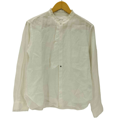 ギャルリーヴィー GALERIE VIE 24SS リネン ポプリン カット オフ フリル シャツ 麻 リネン 100% レディース FREE