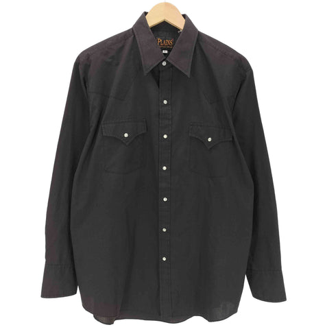 プレインズ PLAINS 90-00S OLD L/S ブラック ウエスタン シャツ メンズ import:L
