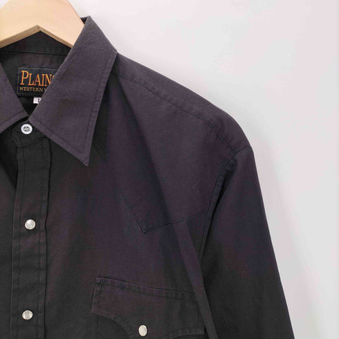 プレインズ PLAINS 90-00S OLD L/S ブラック ウエスタン シャツ メンズ import:L