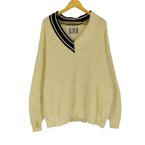 サノバチーズ SON OF THE CHEESE ASYMMETRY V KNIT メンズ L