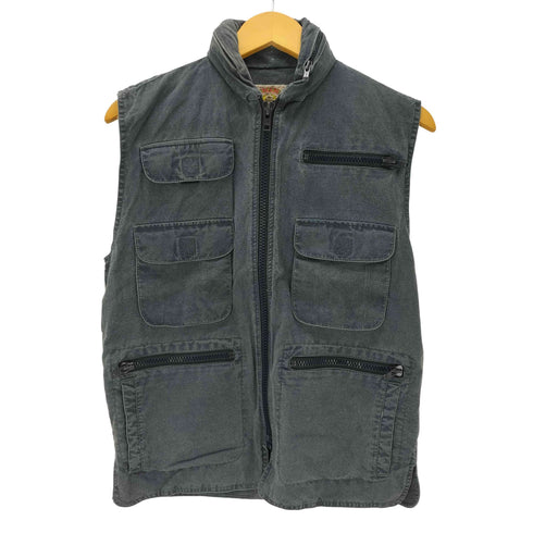 バナナリパブリック BANANA REPUBLIC 80S OLD 初期 バナナタグ パッカブル フード コットン ジップアップ ワーク ハンティング サファリ ベスト メンズ import:XS
