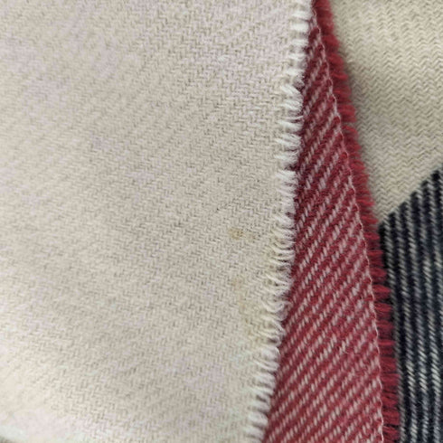 メゾンキツネ MAISON KITSUNE イタリア製 ボーダー ウール カシミヤ マフラー レディース