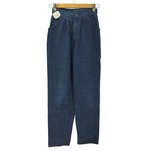 リーバイス Levis 80-90S 26398 9764 ストライプ ストレート デニム パンツ ロケット TALON ジップ レディース W25L30