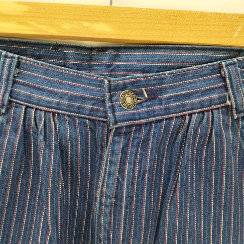 リーバイス Levis 80-90S 26398 9764 ストライプ ストレート デニム パンツ ロケット TALON ジップ レディース W25L30