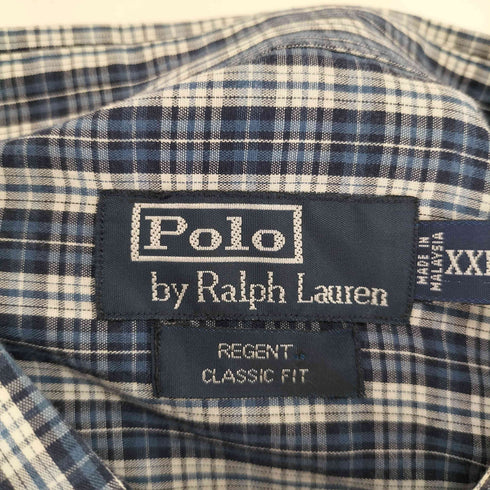 ポロバイラルフローレン Polo by RALPH LAUREN REGENT CLASSIC FIT ポニー刺繍 チェック柄 B/D S/S シャツ メンズ XXL