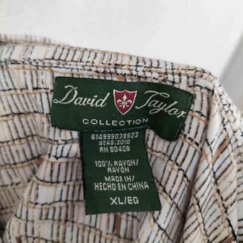 デヴィッドテイラー david taylor 総柄 レーヨン S/S シャツ メンズ XL