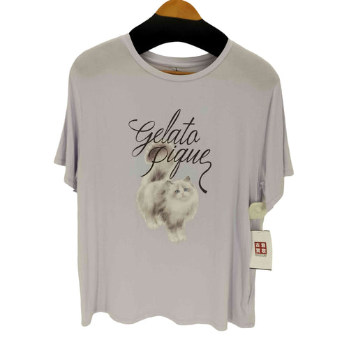 ジェラートピケ gelato pique CAT柄ワンポイントTシャツ レディース ONE SIZE