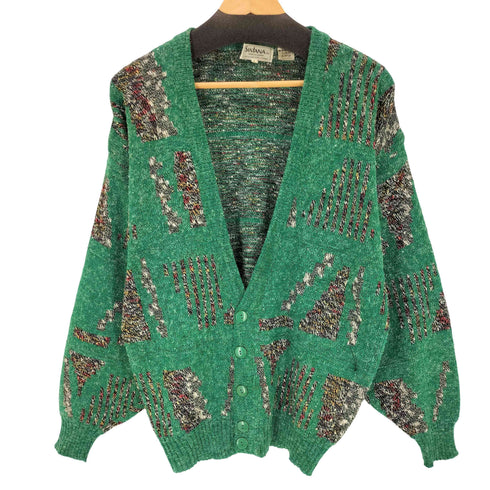 SANTANA 総柄 アクリルレーヨン カーディガン メンズ import:L