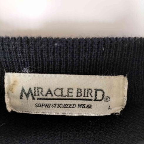 MIRACLE BIRD 異素材 切替 クルーネック ニット メンズ L