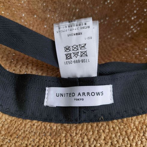 ユナイテッドアローズ UNITED ARROWS ラフィア リボン ハット 麦わら帽子 レディース