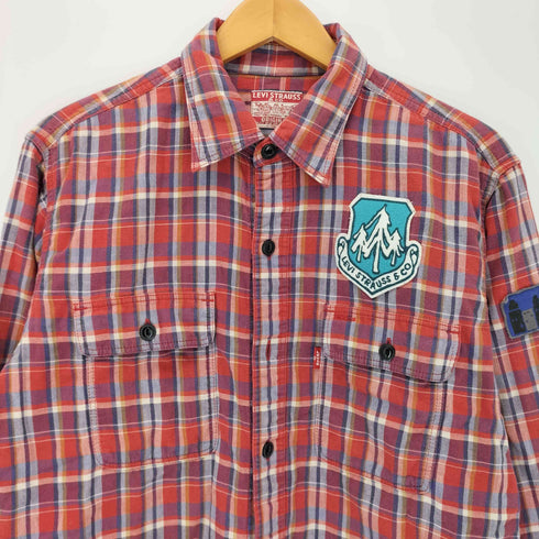 リーバイス Levis ワッペンロゴ チェック柄 ネルシャツ メンズ import:L