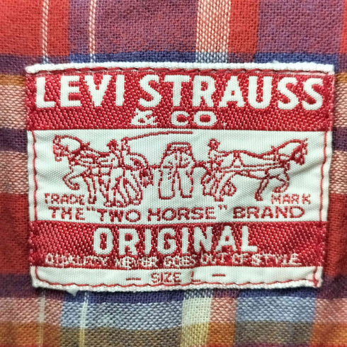 リーバイス Levis ワッペンロゴ チェック柄 ネルシャツ メンズ import:L
