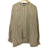 ドッカーズ DOCKERS 90s コットン リネン ラミー ストライプ ヘリンボーン バンドカラー シャツ メンズ import:XL