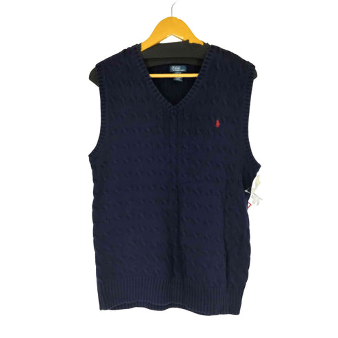 ポロバイラルフローレン Polo by RALPH LAUREN スモールポニー刺繍 ケーブル編み ベスト メンズ import:XL