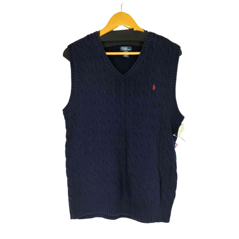 ポロバイラルフローレン Polo by RALPH LAUREN スモールポニー刺繍 ケーブル編み ベスト メンズ import:XL
