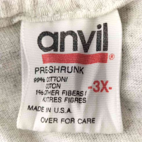 アンビル Anvil 90S USA製 フロントプリント クルーネック Tシャツ メンズ 3X