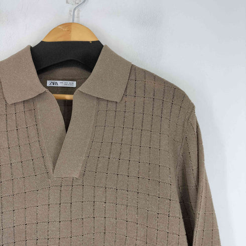ザラ ZARA スキッパー シャツ ニットポロ メンズ import:S