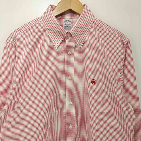 ブルックスブラザーズ BROOKS BROTHERS ギンガムチェック ロゴ刺繍 Ⅼ/S シャツ メンズ JPN:M