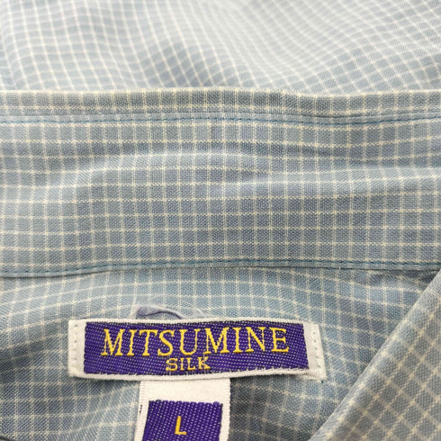 ミツミネ MITSUMINE シルク100% L/S チェック シャツ メンズ JPN:L
