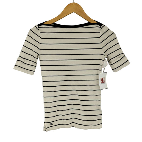 ローレンラルフローレン LAUREN RALPH LAUREN ボートネック ボーダー柄 カットソー レディース import:XS