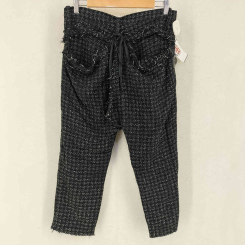 ヨウジヤマモトファム Yohji Yamamoto FEMME 01SS シルクレーヨン デザインテーパードツイードパンツ レディース JPN:2