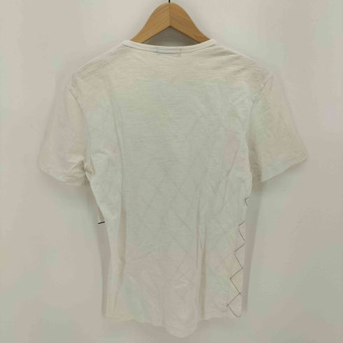 バーバリーブラックレーベル BURBERRY BLACK LABEL アーガイル ロゴ 刺繍 Vネック Tシャツ メンズ 2