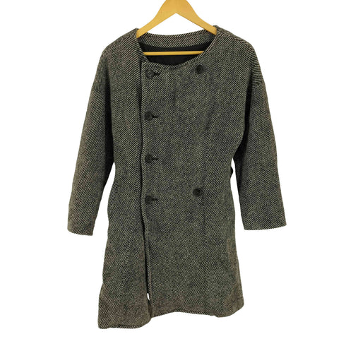 ヨウジヤマモトプリュスノアール YOHJI YAMAMOTO+NOIR ツイードデザイン ダブルブレストウールコート レディース JPN:2