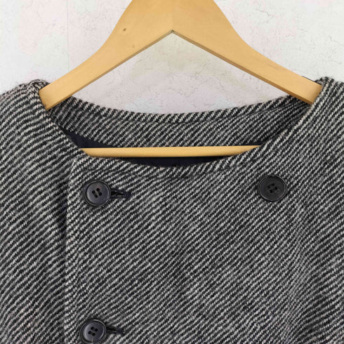 ヨウジヤマモトプリュスノアール YOHJI YAMAMOTO+NOIR ツイードデザイン ダブルブレストウールコート レディース JPN:2